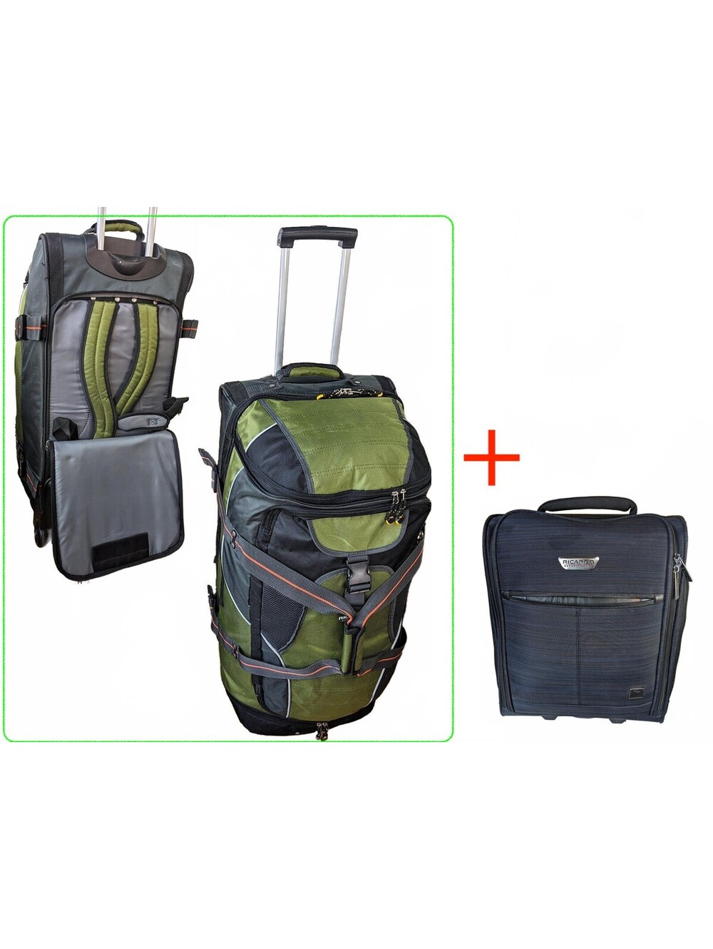 Ricardo Beverly Hills Rolling Duffle Bag Backpack + Carry-on